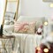 Pink Santa Claus Stripes Throw Pillow Cover, 12 x 20 Inch Pink Christmas Cushion Case Decoration for Sofa Couch